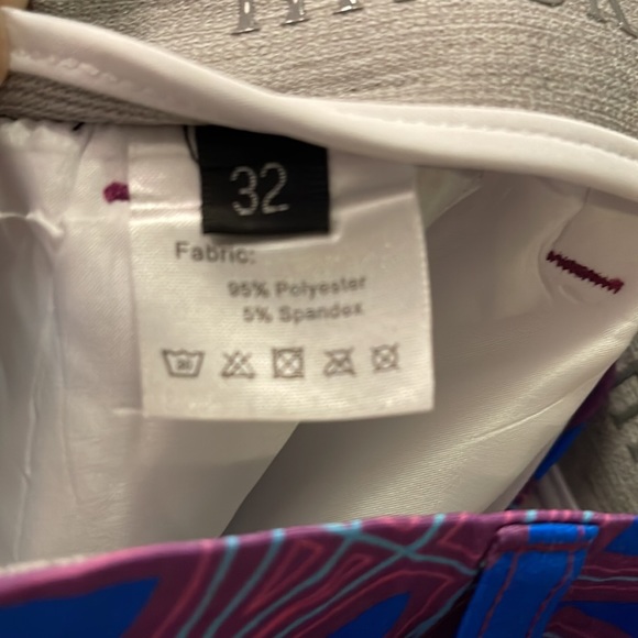 Hreski Abstract Purple and Blue Design Golfing Pants Size 32x30 - Picture 6 of 6